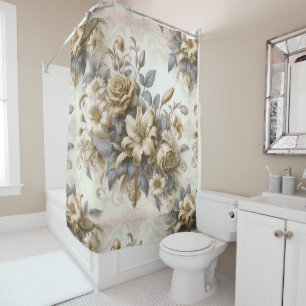 Antique Tinge Yellow Floral Perfection Shower Curtain