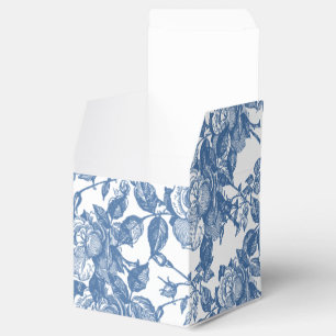 Antique Toile Blue Rose Inspired Favour Box