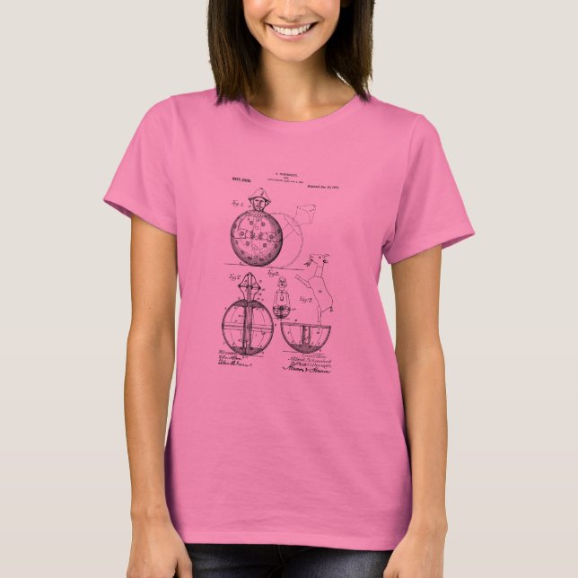 Antique Toy 1908 Roly Poly Patent Drawing T-Shirt (Front)