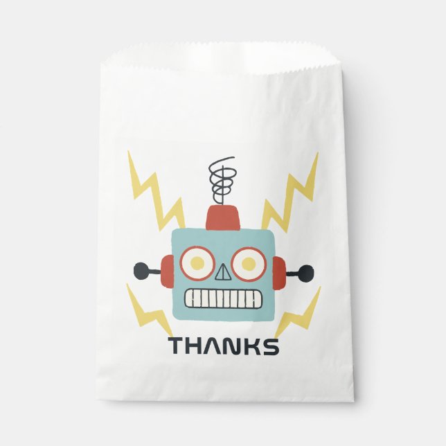 Antique Toy Robot Birthday Favour Bags (Front)