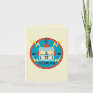 Antique Toy Robot Birthday Thank You Card