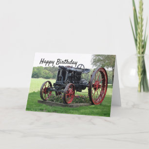 Antique Tractor Birthday Card
