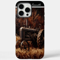 Antique Tractor in Wheat Field