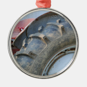 antique tractor metal tree decoration