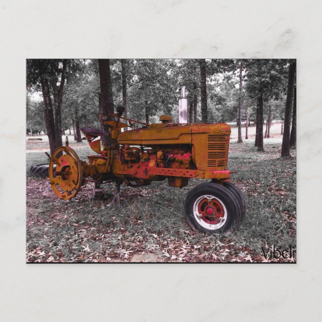 Antique Tractor Post Card by Vibeli (Front)