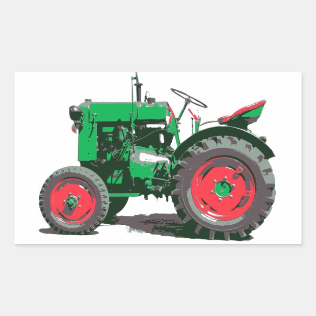 ANTIQUE TRACTOR RECTANGULAR STICKER (Front)