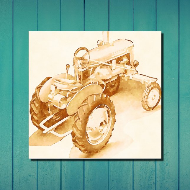 Antique tractor - watercolor poster (Creator Uploaded)