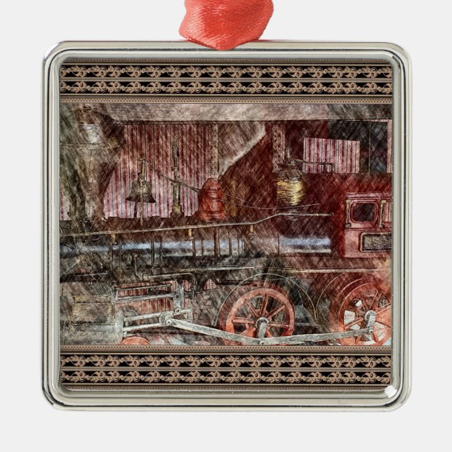 Antique Train Metal Tree Decoration (Front)