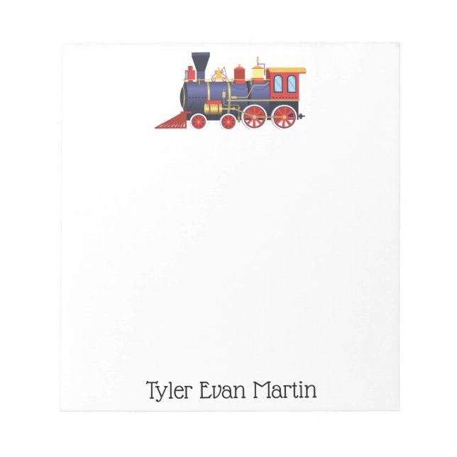 Antique Train Personalise Notepad (Front)
