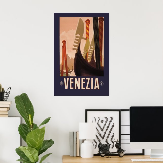 Antique Travel Poster Venice Italy 1920 (Home Office)