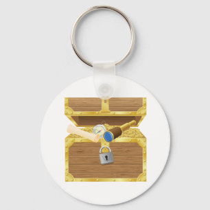 Antique Treasure Chest Keychain