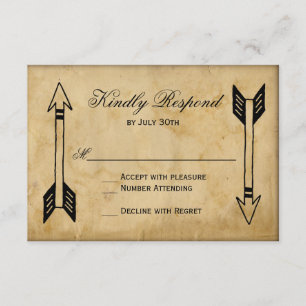 Antique Tribal Arrow Wedding RSVP Cards