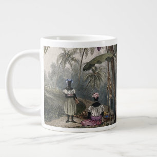 Antique Tropical Banana Tree Forest   Vintage Bota Large Coffee Mug