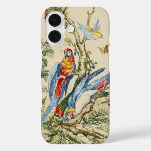 Antique Tropical Parrot and Butterfly Fine Art iPhone 16 Case