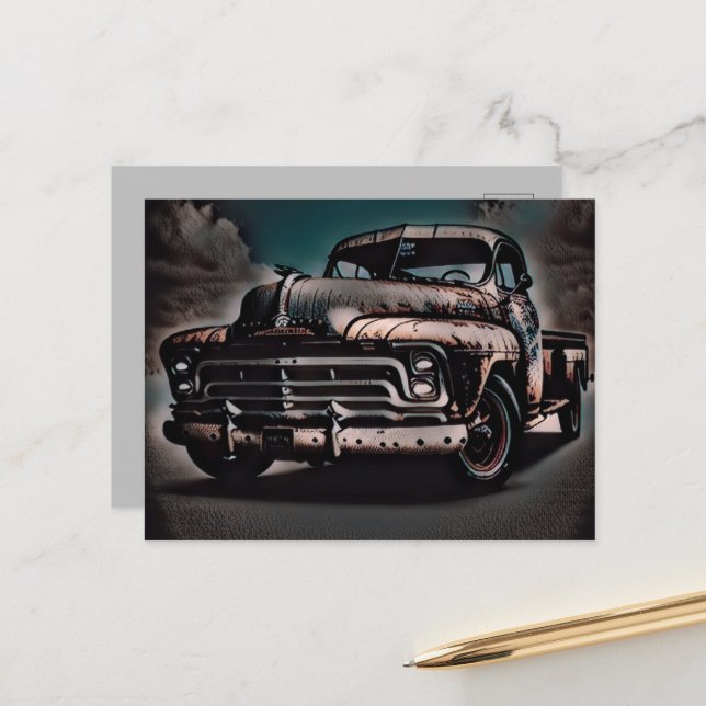 Antique Truck - A Timeless Classic Postcard (Front/Back In Situ)