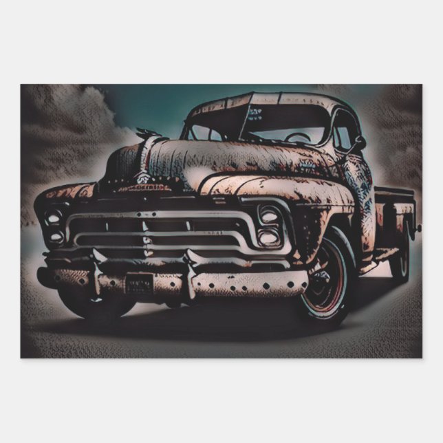 Antique Truck - A Timeless Classic Wrapping Paper Sheet (Front)