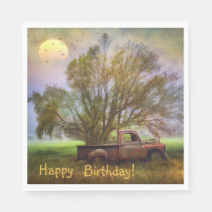 Antique Truck Birthday Napkin