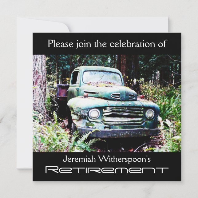 Antique Truck Retirement Party Invitation (Front)