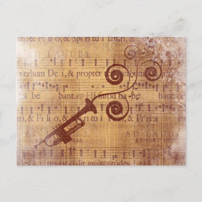 Antique Trumpet Postcard (Front)