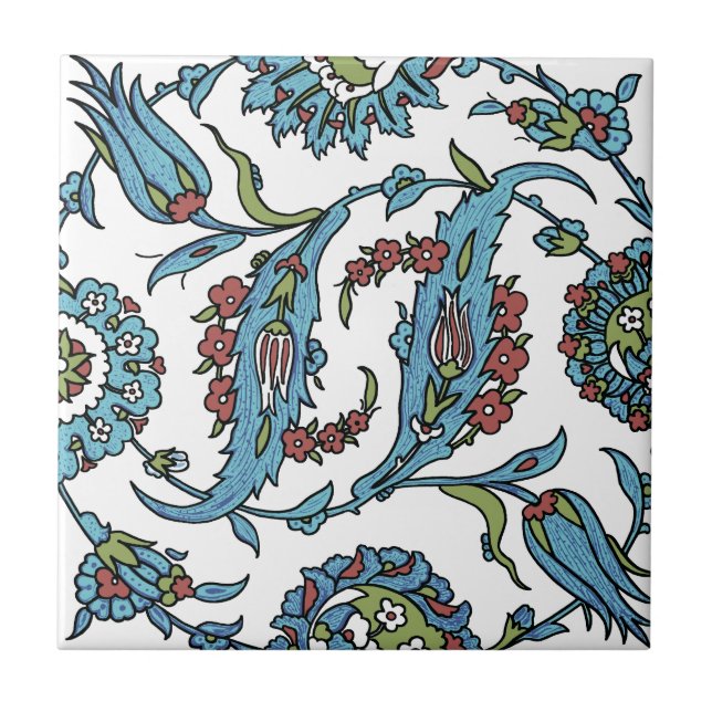 Antique Turkish Floral Composision Tile (Front)