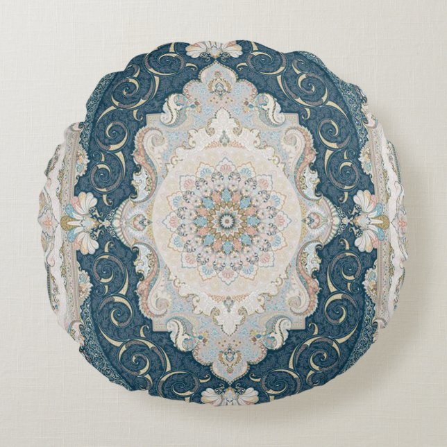 Antique Turkish Persian Carpet Rug Round Cushion (Front)