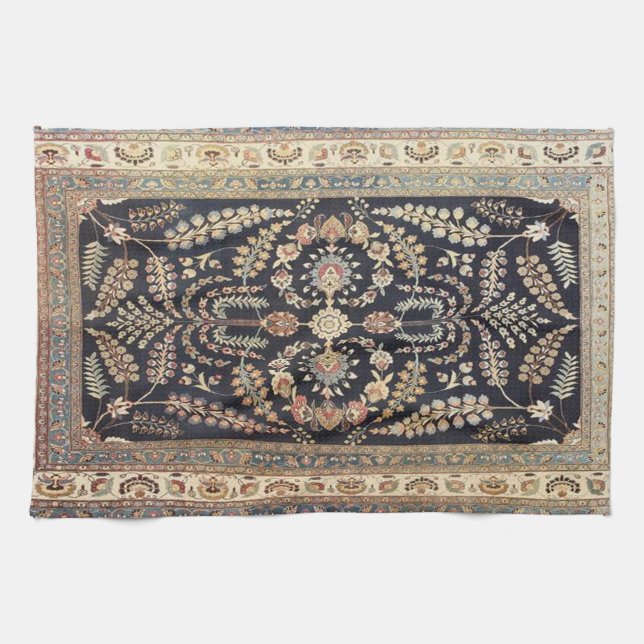 Antique Turkish Persian  Carpet Texture Tea Towel (Horizontal)