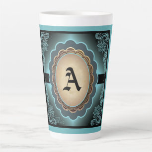 Antique Turquoise Lace Latte Mug