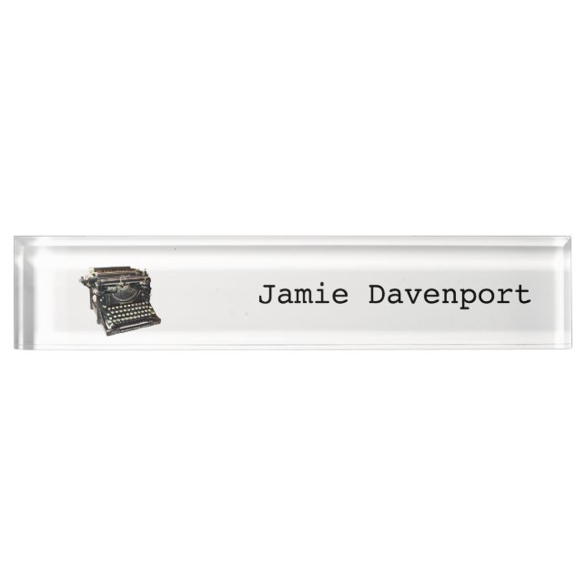 Antique Typewriter Journalist Author Nameplate (Front)