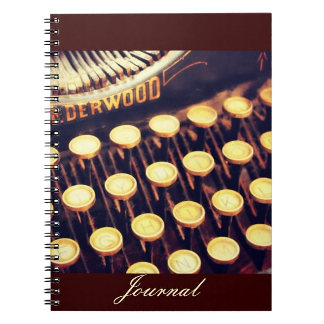 Antique Typewriter Keys Journal (Front)