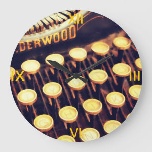 Antique Typewriter Keys Wall Clock