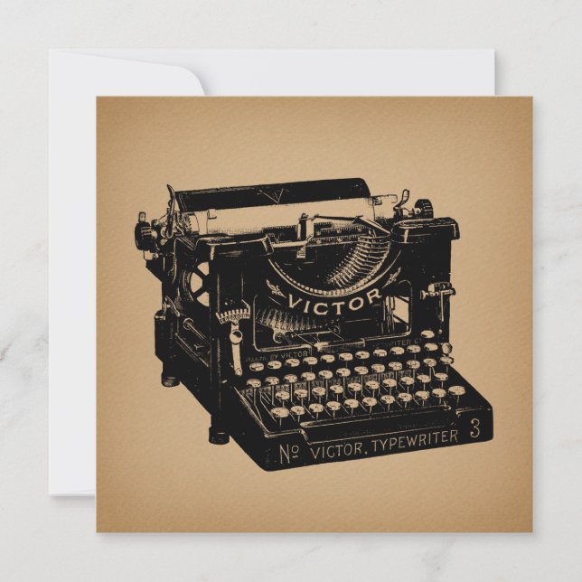 Antique Typewriter Old Fashioned Typewriter Invitation (Front)