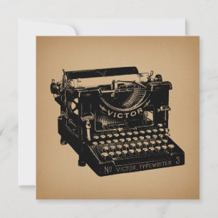 Antique Typewriter Old Fashioned Typewriter Invitation