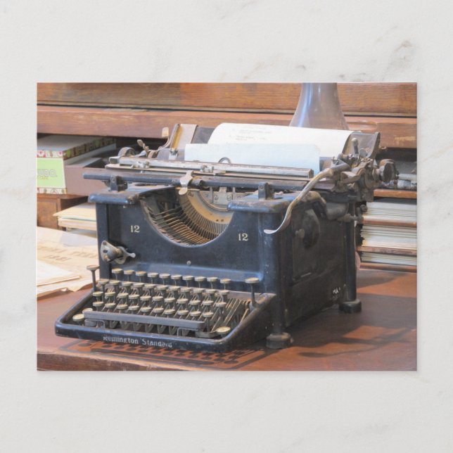 Antique Typewriter Postcard (Front)