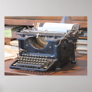Antique Typewriter Poster