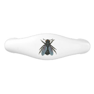 antique typographic vintage bee ceramic drawer pull