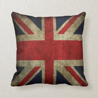 Antique UK British Union Jack Flag Square Pillow