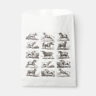 Antique Unicorn Engraving Vintage Zoology Specimen Favour Bags