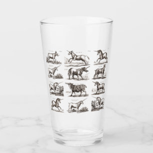 Antique Unicorn Engraving Vintage Zoology Specimen Glass