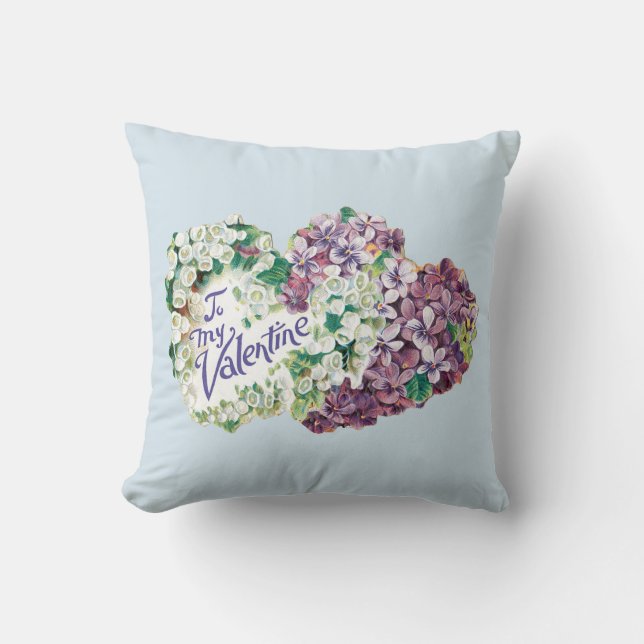 Antique Valentine Bouquet Heart Cushion (Front)