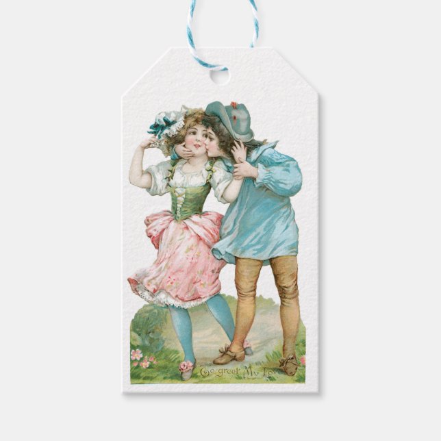 Antique Valentine Couple Gift Tags (Front)