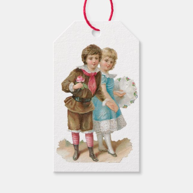 Antique Valentine Couple Gift Tags (Front)
