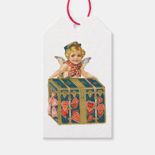 Antique Valentine Cupid Heart Gift Tags