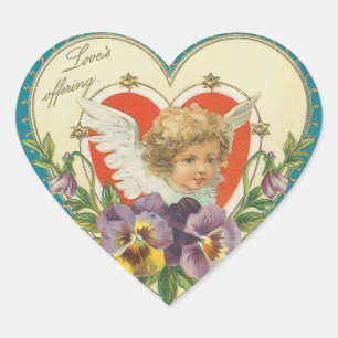Antique Valentine Heart Stickers