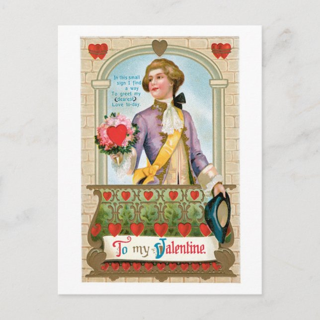 Antique Valentine Holiday Postcard (Front)