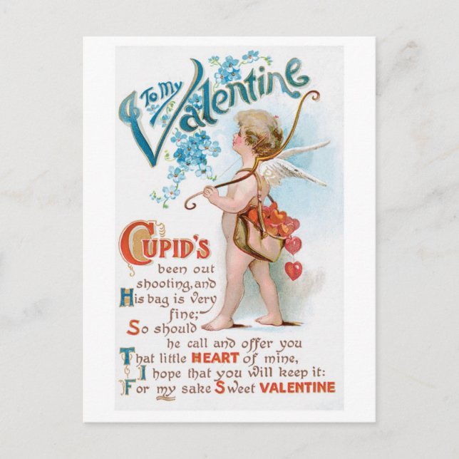 Antique Valentine Holiday Postcard (Front)