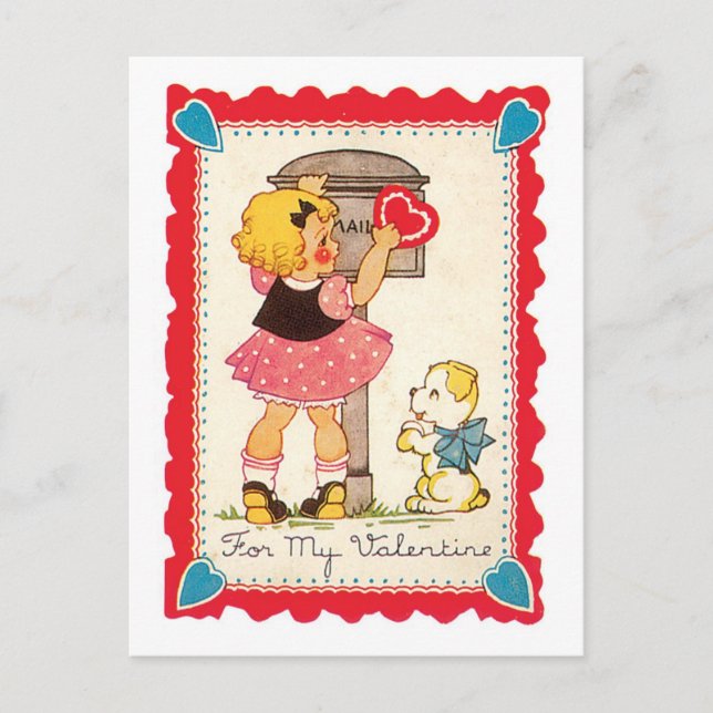 Antique Valentine Holiday Postcard (Front)