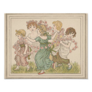 Antique Valentine's Card, Kate Greenway, ca. 1880 Photo Print