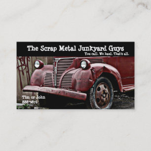 Antique Vehicle  Scrap Metal Biz Business Card