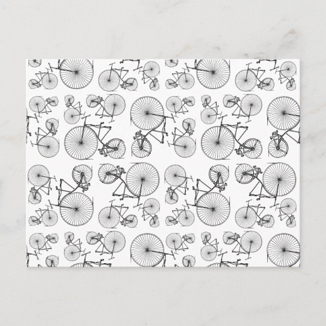 Antique Velocipede Bicycles Bike Art CUSTOM COLOR Postcard (Front)