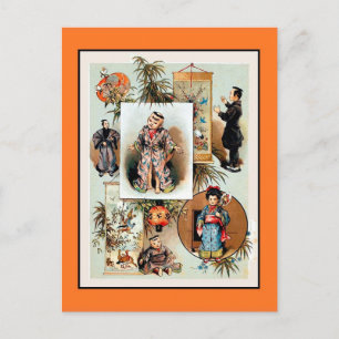 Antique Victorian 19th century Chinese dolls Postcard